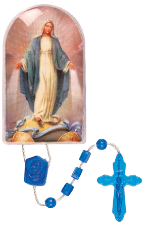 Plastic Corded Rosary - Miraculous   (5964)