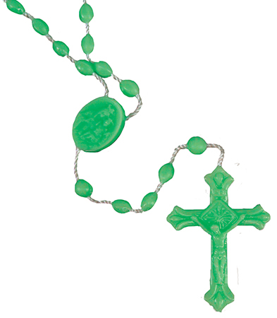 Plastic Rosary - Corded - Green   (6014/GR)