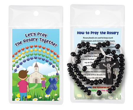 Wood Corded Rosary/Black   (60162)