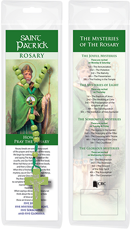 Wood Corded Rosary/Green/Saint Patrick   (60191)
