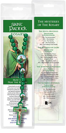 Resin Corded Rosary/Green/Saint Patrick   (60194)