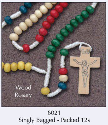 Wood Corded Rosary/Missionary Bead   (6021)