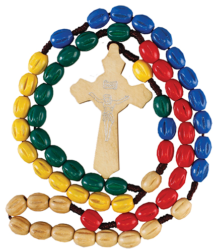 Wood Corded Rosary/Missionary Bead   (60218)