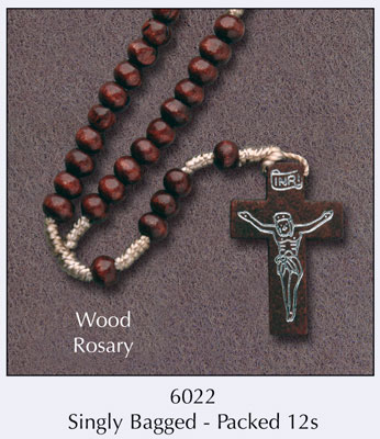 Wood Corded Rosary/Brown-Palisander   (6022)