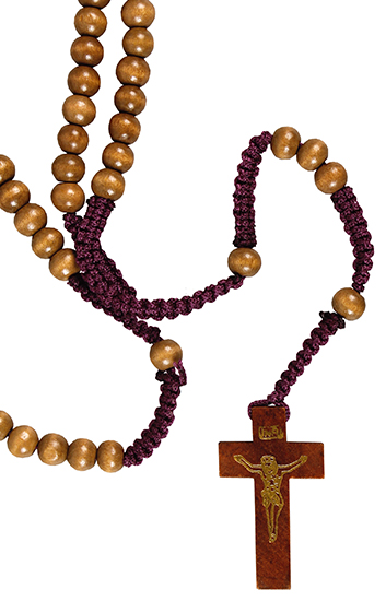 Wood Corded Rosary/Brown Bead   (6023)