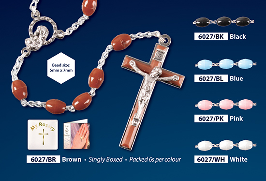 Rosary - Plastic - Brown   (6027/BR)
