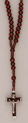 Wood Corded Rosary/Brown   (6031)