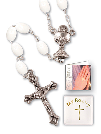 Plastic Rosary - White   (6032/WH)