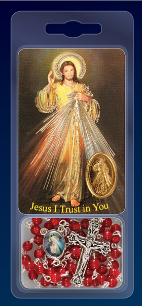 Rosary & Card Set/Divine Mercy   (60502)