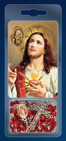 Rosary & Card Set/Sacred Heart   (60514)