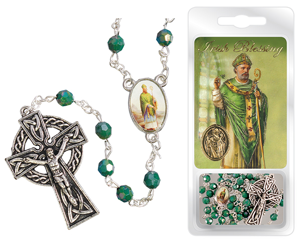 Acrylic Rosary & Card Set/St. Patrick   (60519)