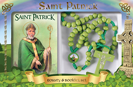 Wood Corded Rosary/Green/St.Patrick   (60680)
