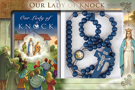 Wood Corded Rosary/Blue/Knock   (60690)