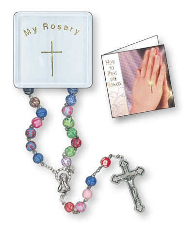 Childrens Multi Coloured Soft Resin Rosary   (6083)
