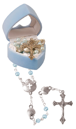 Glass Baby Rosary - Blue   (6114/BLUE)