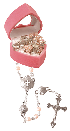 Glass Baby Rosary - Pink   (6114/PINK)
