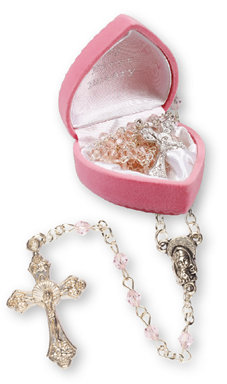 Glass Baby Rosary/Pink   (6115/PINK)