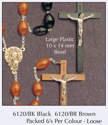 Plastic Rosary - Brown   (6120/BR)