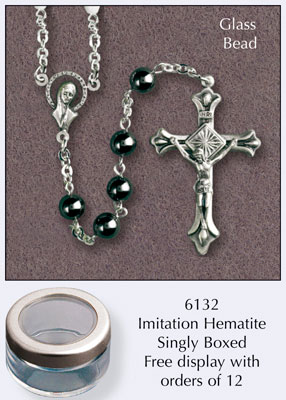 Glass Hematite Rosary   (6132)