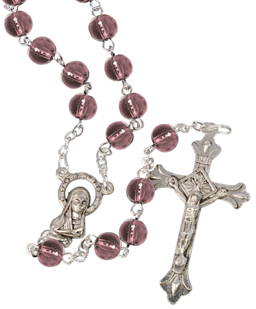 Glass Rosary/6 mm Bead/Pink   (6163/PINK)