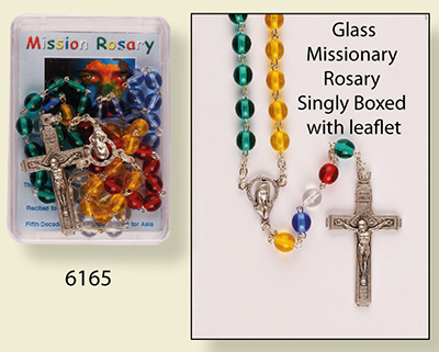 Glass Missionary Rosary/6 mm Bead   (6165)