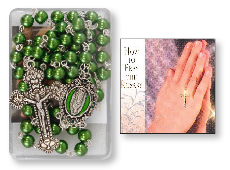 Glass Rosary/Green/7mm - (6175/GREEN)
