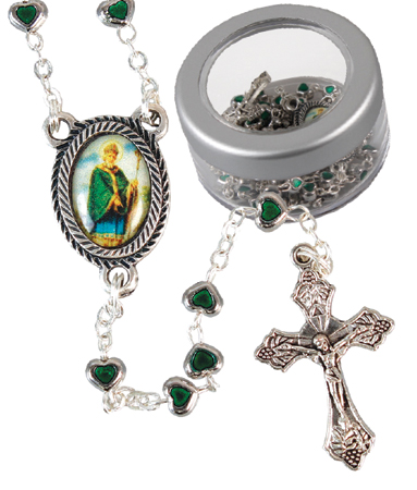 Metal  Rosary/Enamel Fill/Saint Patrick   (61903)
