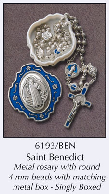 Metal Rosary/St.Benedict/With Matching Box   (6193/BEN)