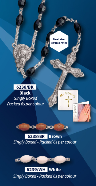 Plastic Rosary - Black   (6238/BK)
