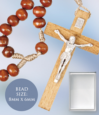 Rosary - Wood Corded   (6241)