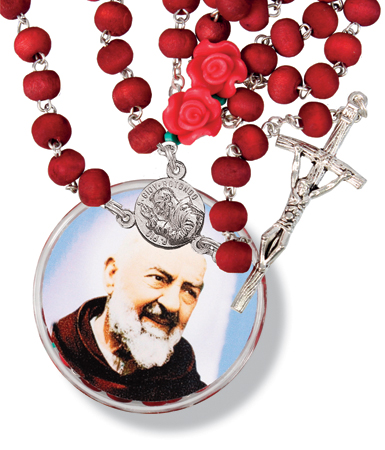 Wood Perfumed Rosary/Saint Pio   (6246)