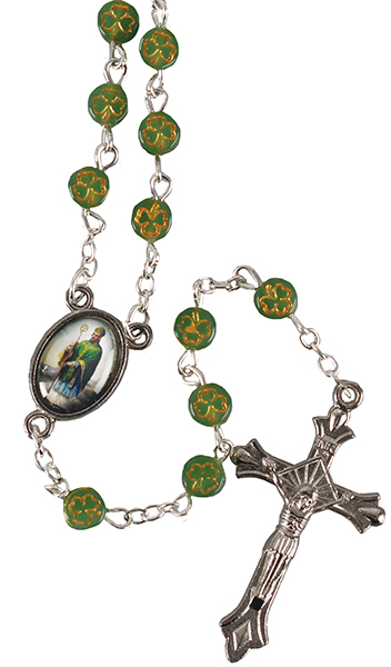Shamrock Rosary - Glass   (62555)