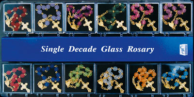 Single Decade Glass Rosary   (6270)