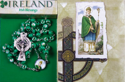 Plastic Rosary/Shamrock/St.Patrick   (6277)