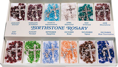 Birthstone Rosary Display Pack (12in)   (6295)