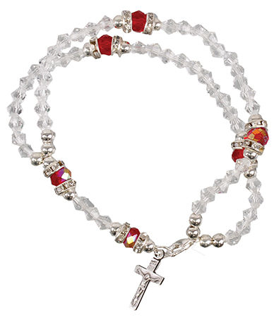 Bracelet/Complete Glass Rosary/Crystal   (63672)