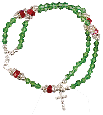 Bracelet/Complete Glass Rosary/Green   (63673)