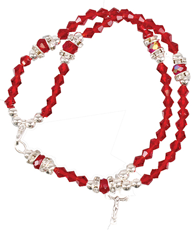 Bracelet/Complete Glass Rosary/Ruby   (63675)