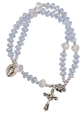 Bracelet/Complete Acrylic Rosary/Blue/Magnetic   (63690)