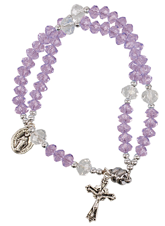 Bracelet/Complete Acrylic Rosary/Purple/Magnetic   (63693)