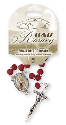 Car Rosary-Single Decade/Wood/Perfumed   (63900)