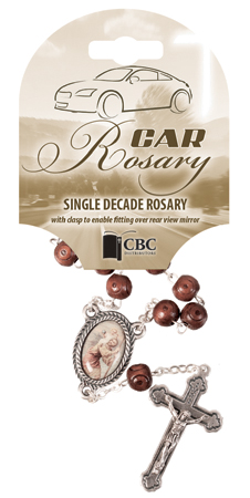 Car Rosary- Single Decade/Wood Brown (63902)