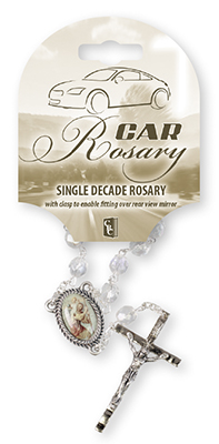 Car Rosary - Single Decade/Glass-Crystal   (63919)