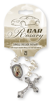 Car Rosary/Single Decade/Imit.Pearl   (63925)