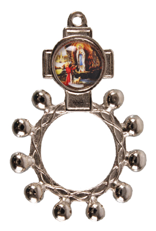 Oxidised Rosary Ring/Lourdes   (6413/LDS)