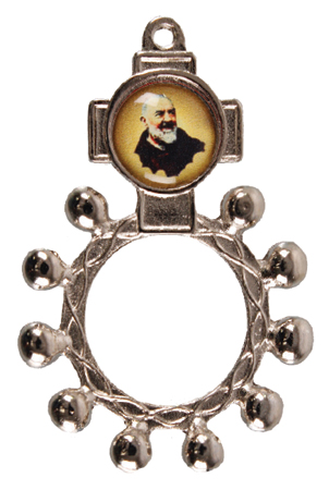 Oxidised Rosary Ring/Saint Pio   (6413/PIO)