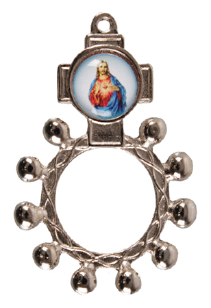 Oxidised Rosary Ring/S.Heart   (6413/SH)