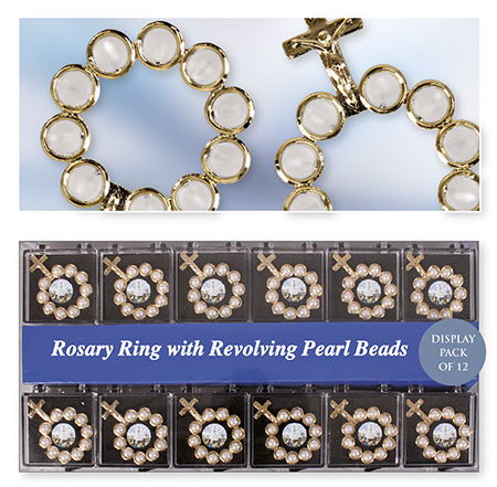 Rosary Ring/Pearl Beads/Fatima   (6421)