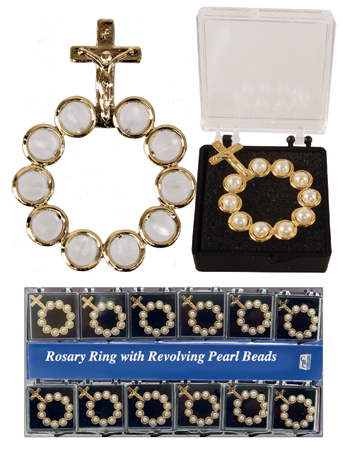 Rosary Ring/Pearl Revolving Beads   (6423)