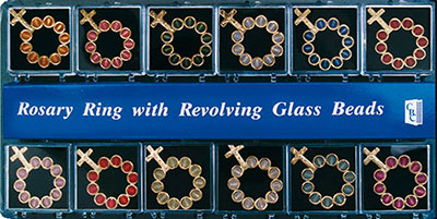 Rosary Ring/Revolving Glass Beads   (6424)